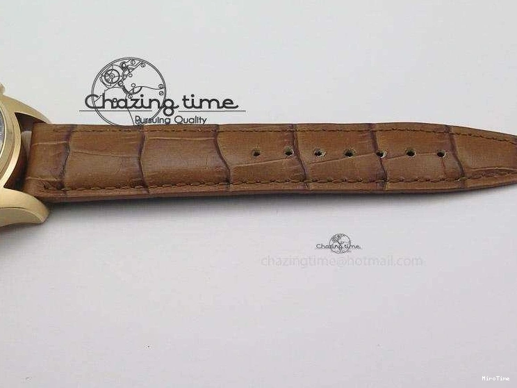 MIROTIME 0321 Youthful Pilot Chrono RG 3878 Gray Dial on Light Brown Leather Strap A 7394